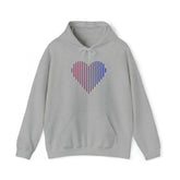 Bisexual Heart Lines Hoodie: Pride Gradient Sweater